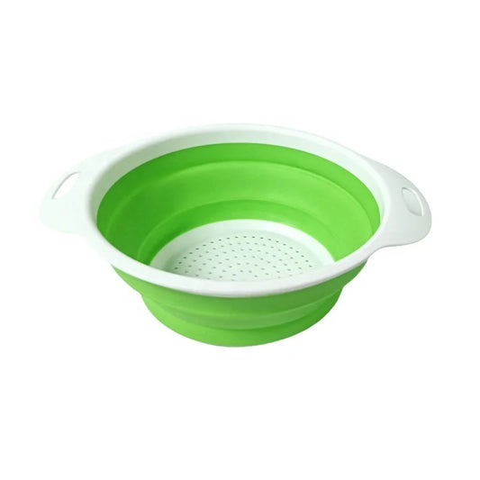 Kitchen Plastic Round Folding Retractable Washing Vegetable Basket