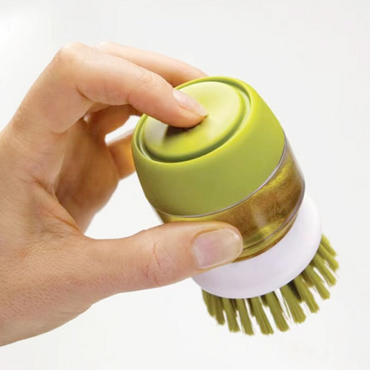 Soap Dispensing Palm Brush Cleaner Dishwashing Tool