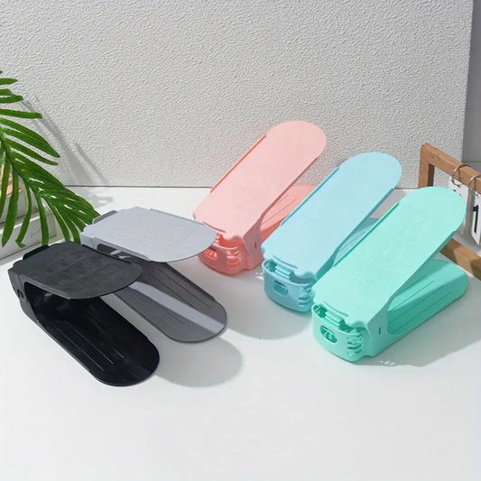 Adjustable Double-Layer Plastic Shoe Rack, Durable Storage Solution - Gadget Savor