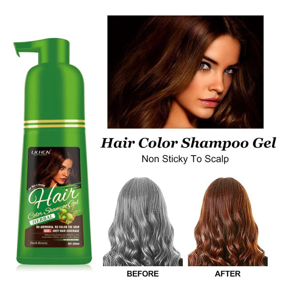 Lichen Herbal Hair Color Shampoo Gel With Pump 200ml, Your Best Hair Move - Gadget Savor