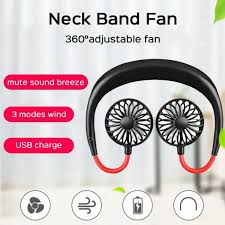 Portable Neck Fan Rechargeable Personal Hand-Free Fan Mini USB Wearable Neckband Sport Fan, 3 Speed Adjustable, 360 Degrees Free Rotation Perfect for Working, Traveling, Office, Reading